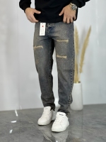 شلوار مام فیت جین Vip آبی کثیف کد 256