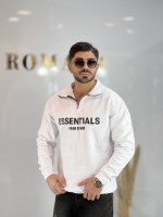 دورس نیم زیپ چاپ سینه essential سفید