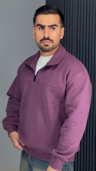 نیم زیپ پنبه بنفش