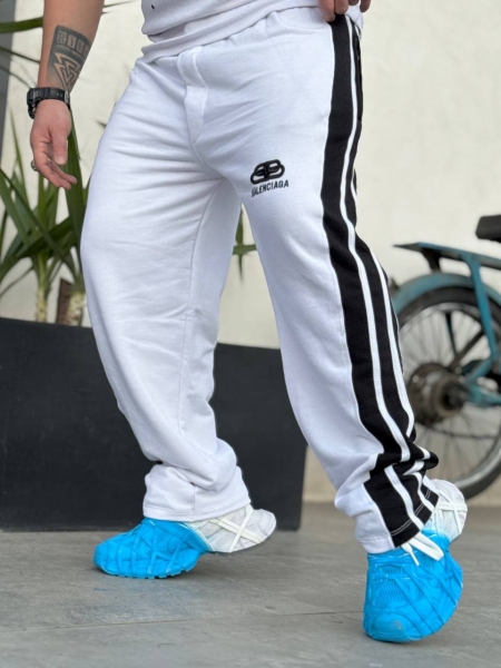 شلوار اسلش نوار سه خط BALENCIAGA NEW سفید