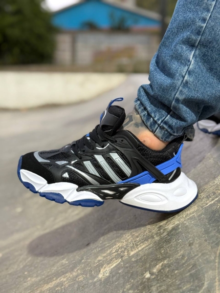 کتونی سایز میانه آدیداس دیلاکس مشکی آبی