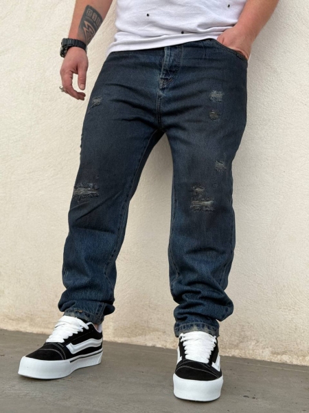 شلوار جین مام فیت زاپدار NEW سرمه ای