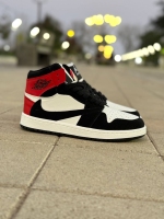 کتونی ساقدار JORDAN TRAVIS سفید مشکی قرمز