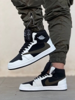 کتونی ساقدار JORDAN TRAVIS مشکی سفید زیتونی