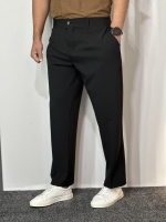 شلوار نیم بگ پارچه مازراتی ضخیم مردانه مشکی