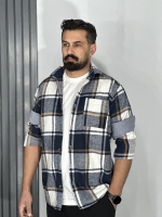 پیراهن پشمی پارچه وارداتی مردانه سرمه ای