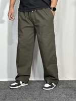 شلوار بگ استایل کتان نیل مردانه سبز