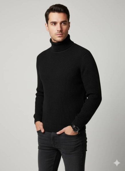 بافت یقه اسکی فندقی قواره آزاد