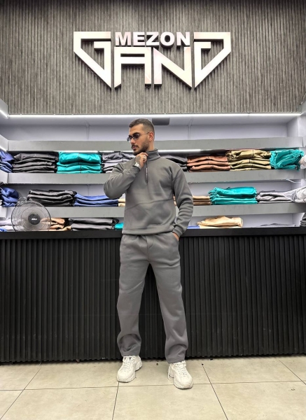 ست نیم زیپ طوسی