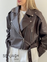 کت کراپ چرم زارا