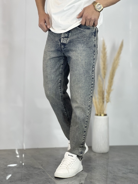 شلوار مام فیت جین Atk آبی کثیف کد 14