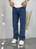 شلوار نیم بگ جین Zara سرمه ای کد 49