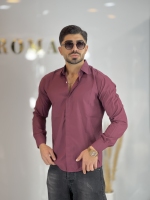 پیراهن دوشین آستین بلند زرشکی