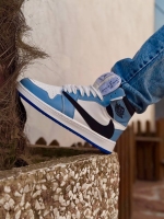 کتونی ساقدار JORDAN TRAVIS سفید آبی مشکی