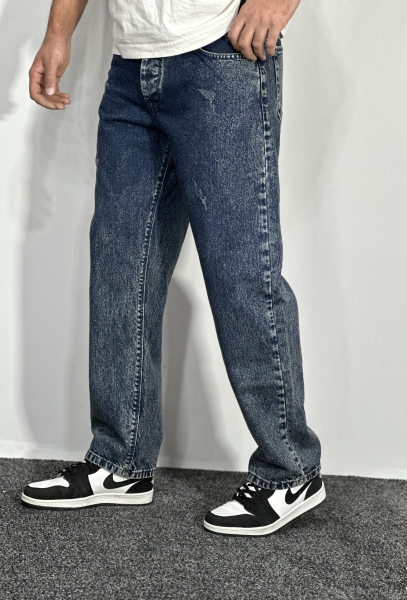 شلوار جین بگ استایل( گرم بالا) مردانه رنگ آبی گازوییلی