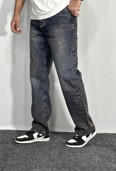 شلوار جین بگ استایل( گرم بالا) مردانه آبی گازوییلی