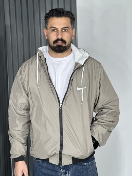 بادگیر داخل خز مردانه رنگ خاکی