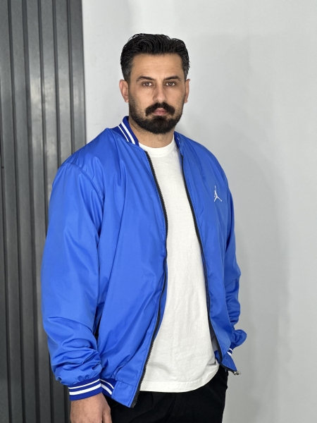 کاپشن بادگیر خلبانی مردانه داخل خز آبی