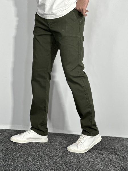 شلوار کتان راسته کشی مردانه سبز