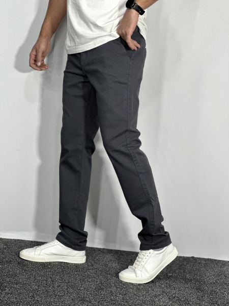 شلوار کتان راسته کشی مردانه طوسی