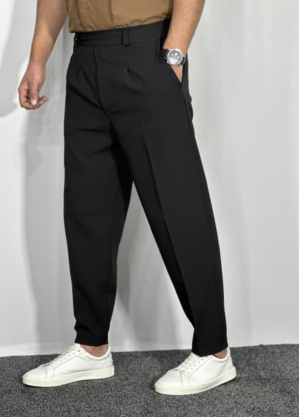 شلوار مام پارچه مازراتی (دبل) مردانه مشکی