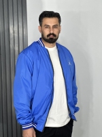 کاپشن بادگیر خلبانی مردانه داخل خز آبی