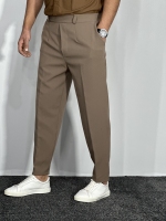 شلوار مام پارچه مازراتی (دبل) مردانه موکا