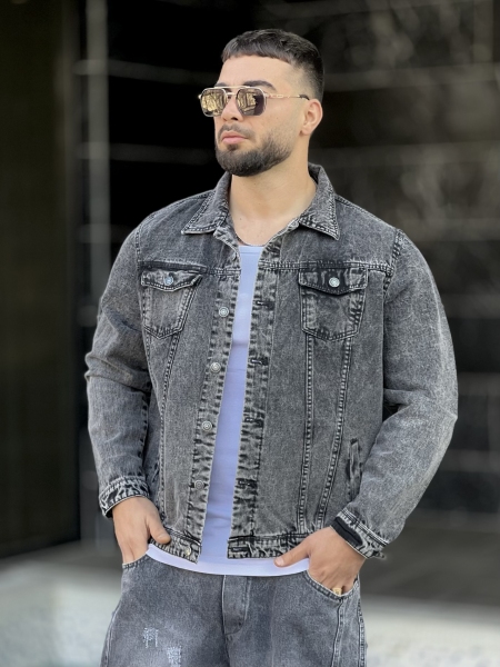 کت جین باکسی ZARA ذغالی