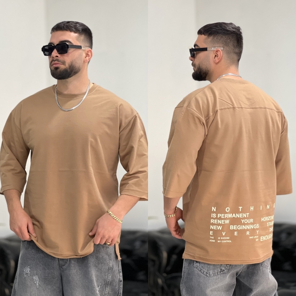 تیشرت 2نخ لاکرا Begin نسکافه ای