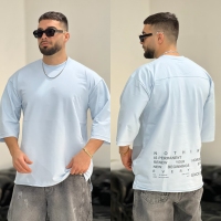 تیشرت 2نخ لاکرا Begin آسمانی