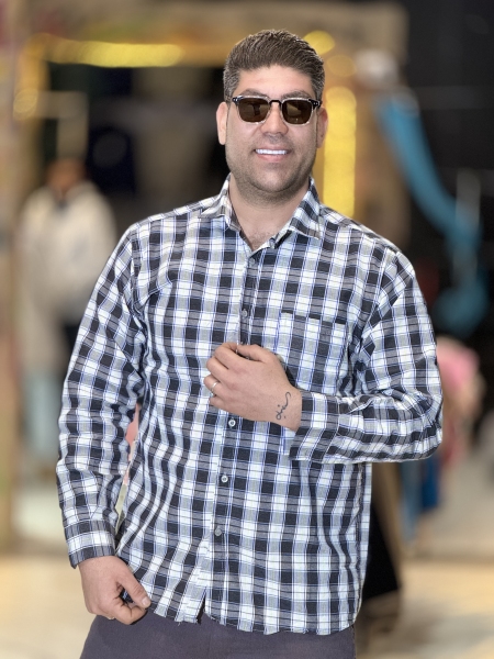 پیراهن پارچه ای درجه یک پیراهن کلاسیک(خط آبی