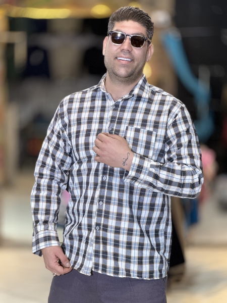 پیراهن پارچه ای درجه یک پیراهن کلاسیک(فیروزه ای