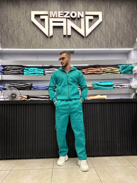 ست سوئیشرت شلوار سبزآبی