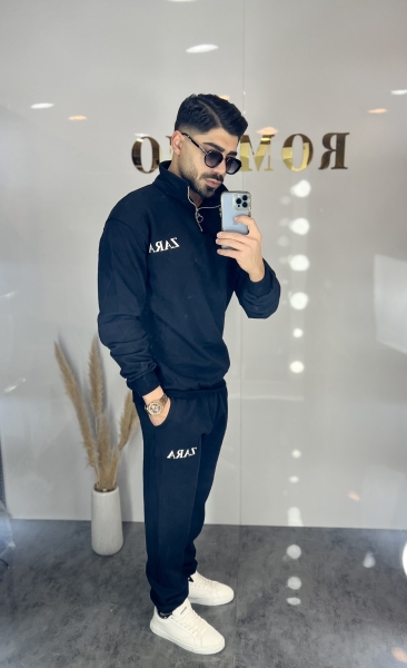 ست دورس نیم زیپ شلوار Zara مشکی