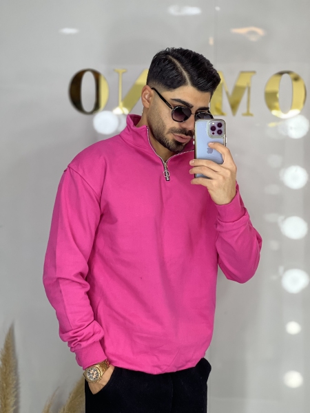 دورس نیم زیپ ساده Ems سرخابی