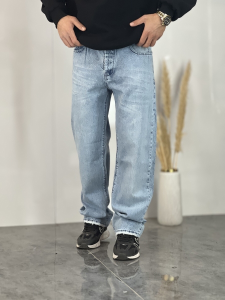 شلوار نیم بگ جین L یخی ساده کد 133