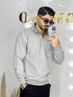 دورس نیم زیپ ساده Ems طوسی