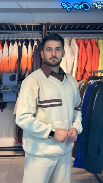 ست شلوار دورس قواره آزاد رنگ نسکافه ای