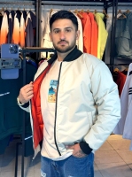 کاپشن خلبانی داخل پشم شیشه رنگ کرم