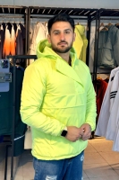 کاپشن نیم زیپ داخل پشم شیشه گرم بالا رنگ فسفری