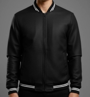 کاچشن چرم سایز بزرگ طرحدار پایین کش نوار دوخط G_STAR مشکی