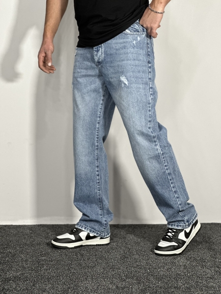 شلوار جین بگ استایل(گرم بالا) مردانه آبی