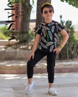تیشرت شلوارک اسپرت طرح پر