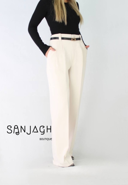 شلوار کرپ سان پیل دار