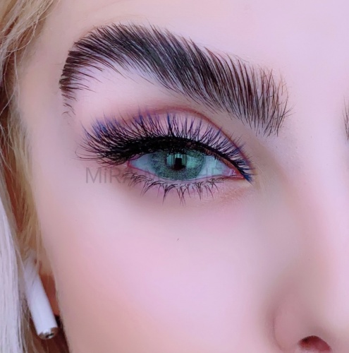 مژه یکسره رنگی آمبره آبی مشکی ضربدری دنباله دار گربه ای