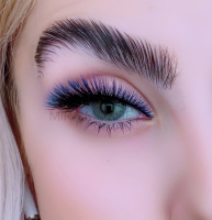 مژه یکسره رنگی آمبره آبی مشکی دنباله دار گربه ای