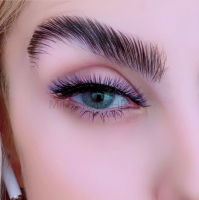 مژه یکسره رنگی آمبره آبی مشکی نچرال گِرد عروسکی