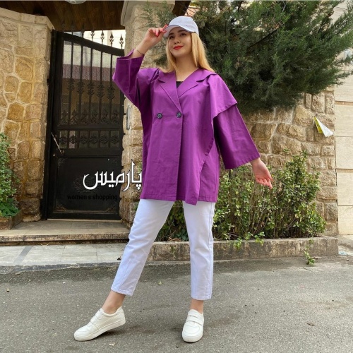 مانتو کتی تک دکمه بغل چاک