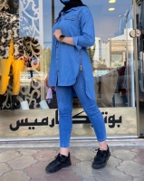 شومیز جین بغل زیپ
