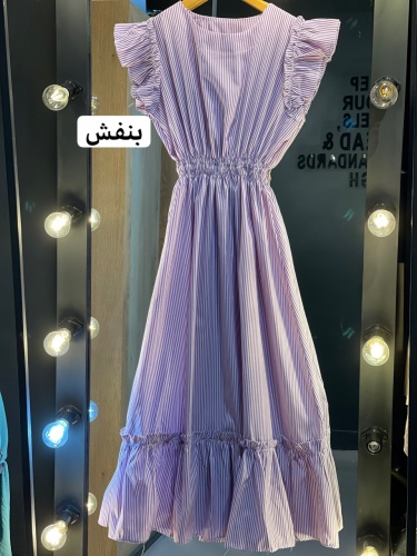 پیراهن راه راه کمر کش